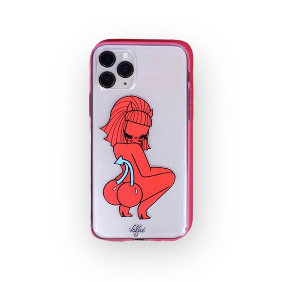 new Valfre ☻︎ Lucy Cherry Bottom ☻ iPhone 6+ 7+ 8+ Clear Case ☻ Artist Drawn - Picture 13 of 15